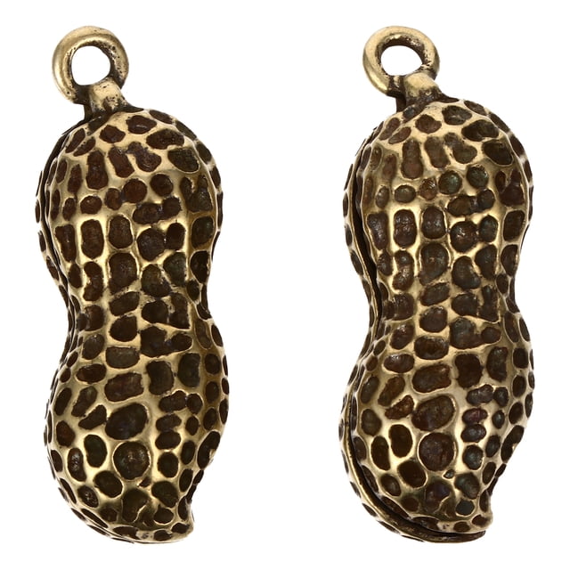 2 Pcs Pendentif Porte-Clés en Laiton Forme D\'arachide Accessoires pour Porte-Clés de Voiture