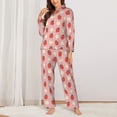 thumbnail image 2 of Sikiie Strawberry Women's Long-Sleeve Shirt and Full-Length Bottom Pajama Set (s-xxl)-X-Large, 2 of 7