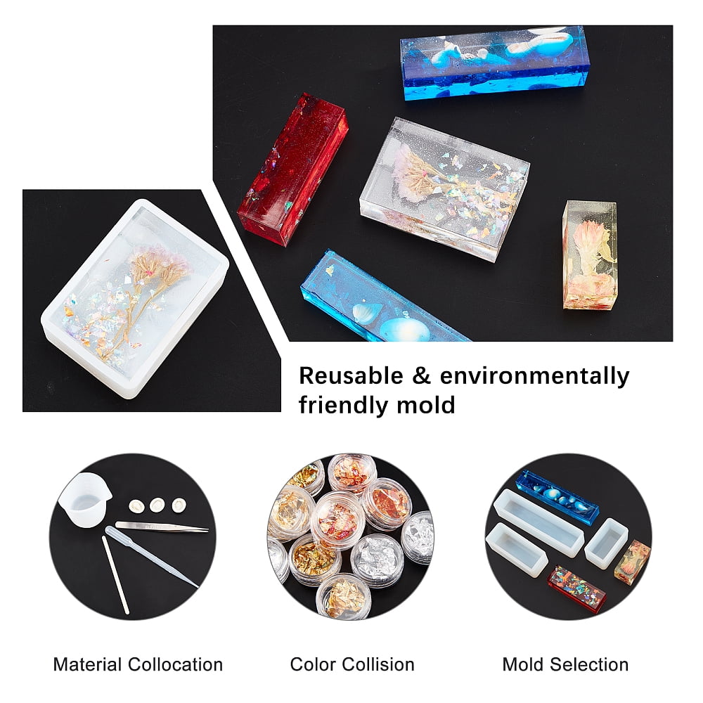 DIY Decoration Kits with Measuring Cup Molds Iron Tweezers Latex Finger Cots Plastic Pipettes Tinfoil and Birch Wooden Sticks