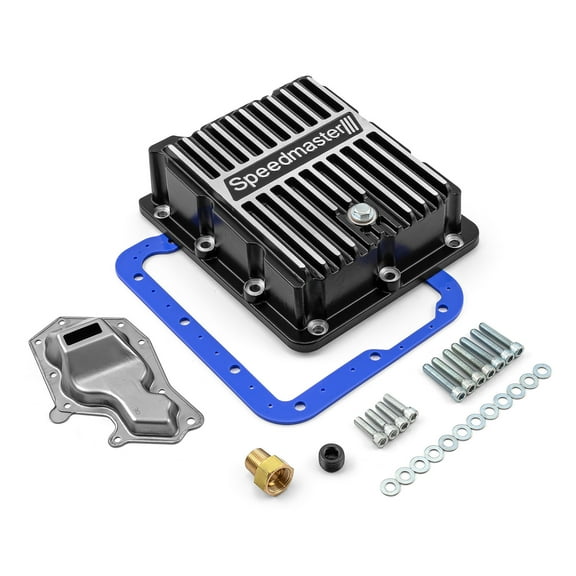 Speedmaster PCE221.1022.02 Compatible with Ford C4 High Volume Transmission Oil Pan Cast Aluminum Finned Black [1.750qt]