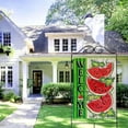 thumbnail image 6 of Welcome Summer Watermelon 28 x 40 House Flag Double Sided, Farmhouse Green Stripes Garden Yard Decoration, Rustic Seasonal Burlap Outdoor Décor Decorative Large Flag, 6 of 6