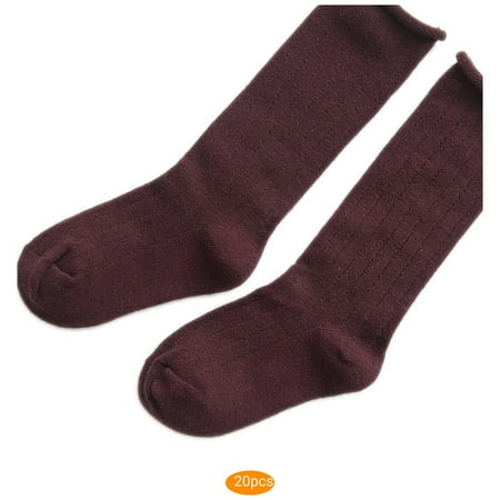 

20pcs Winter Autumn Children Solid Color Socks Candy Color Kids Long Sockings Baby Toddler Cotton High Socks