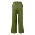 thumbnail image 5 of DuoJiaJ Women Fashion Casual Solid Color Wide Leg Elastic Pants Work Business Casual High Waisted Dress Pants Flowy Trousers Office Pants Plus Size Casual Pants Women, 5 of 5