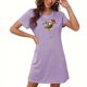 thumbnail image 1 of Camisón corto navideño para mujer, talla grande, cuello redondo, manga corta, estampado en el pecho, vestido de noche para mujer, 1 of 3