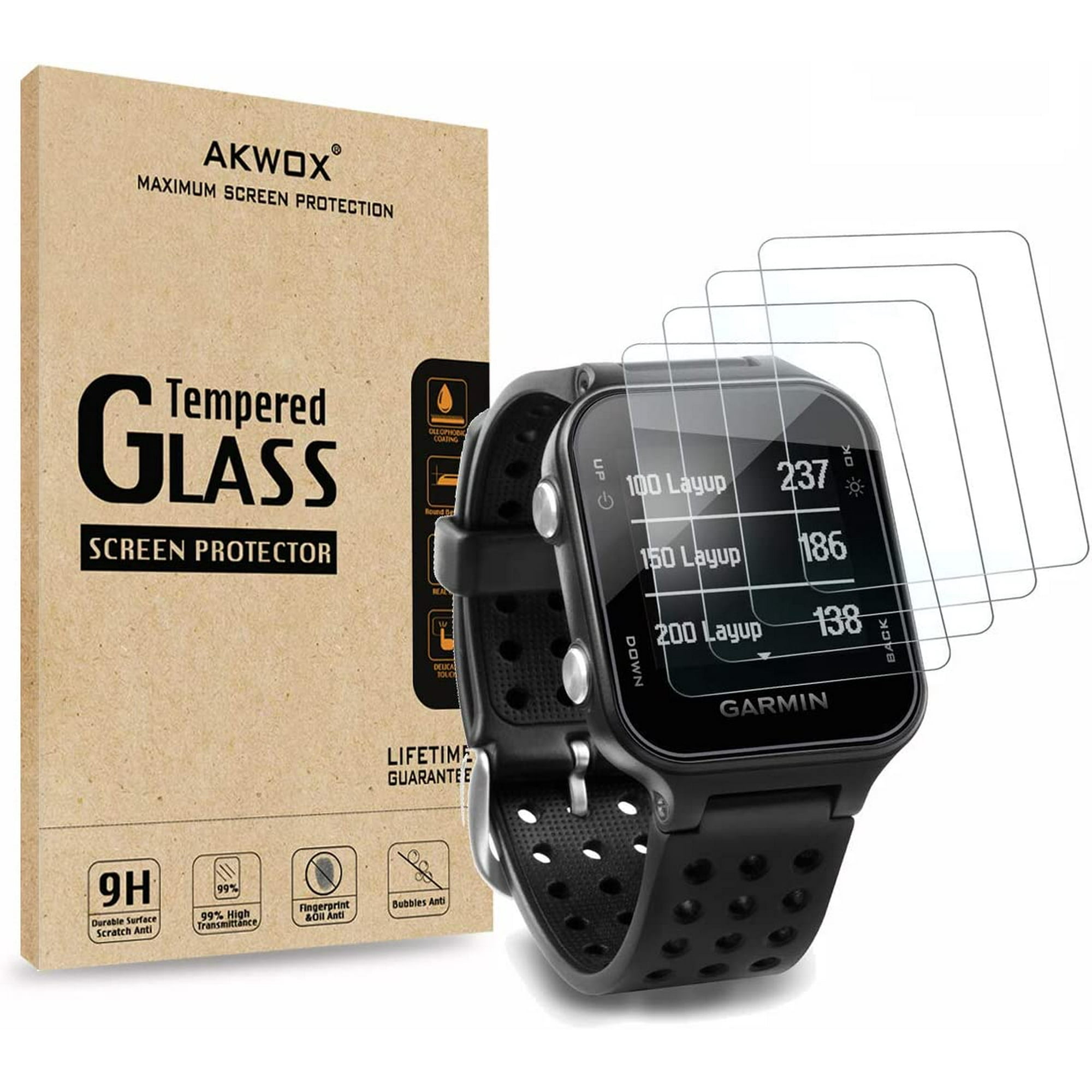 Pack of 4 Tempered Gl Screen Protector for Garmin Approach S20 0.3mm 2.5D High Definition 9H Premium Walmart