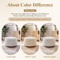 thumbnail image 4 of EOP 25" Round Storage Ottoman, Modern Tufted Fabric Footrest Stool With Reversible Tray Lid, Solid Wood Legs, Multifunctional Coffee Table For Living Room, Bedroom, Camel, 4 of 16