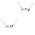 thumbnail image 2 of Guardurnaity Collar de acero inoxidable para mujer, colgante de letras, cadenas de clavícula, decoración de cuello chapado a la moda, joyería Color Acero 2piezas, 2 of 6