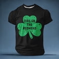thumbnail image 2 of IWRICH St. Patrick's Day Short Sleeve T Shirts for Men Slim Fit Clover Printed Tees Casual Holiday Shamrock Tops Black XL, 2 of 3