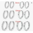 thumbnail image 5 of 6 Pairs Stainless Steel Silver Small Hoop Earrings for Women, 0.3/0.4/0.5inch Hypoallergenic Tiny Cubic Zirconia Cartilage Huggie Earring Sets for Multiple Piercing Trendy Jewelry Jewellery, 5 of 6