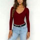 thumbnail image 2 of TaTaai Silky V-Neck Long Sleeve Top, Women's Soft Solid Pullover Blouse, Elegant Spring Summer Casual Wear, Suitable for Office, Party, Dating, and Vacation Outfits Gift, 2 of 9