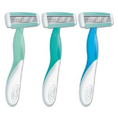 Bic Corporation S4LP31 Soleil Bella Disposable Womens 4 Blades Razor, Blue & Green