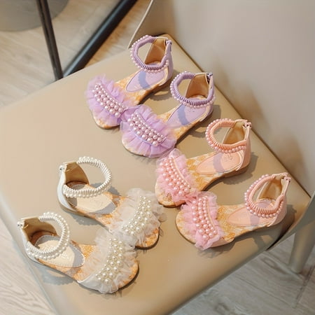 

Elegant Pearl Sandals for Girls - Breathable and Lightweight for Spring Summer and Autumn