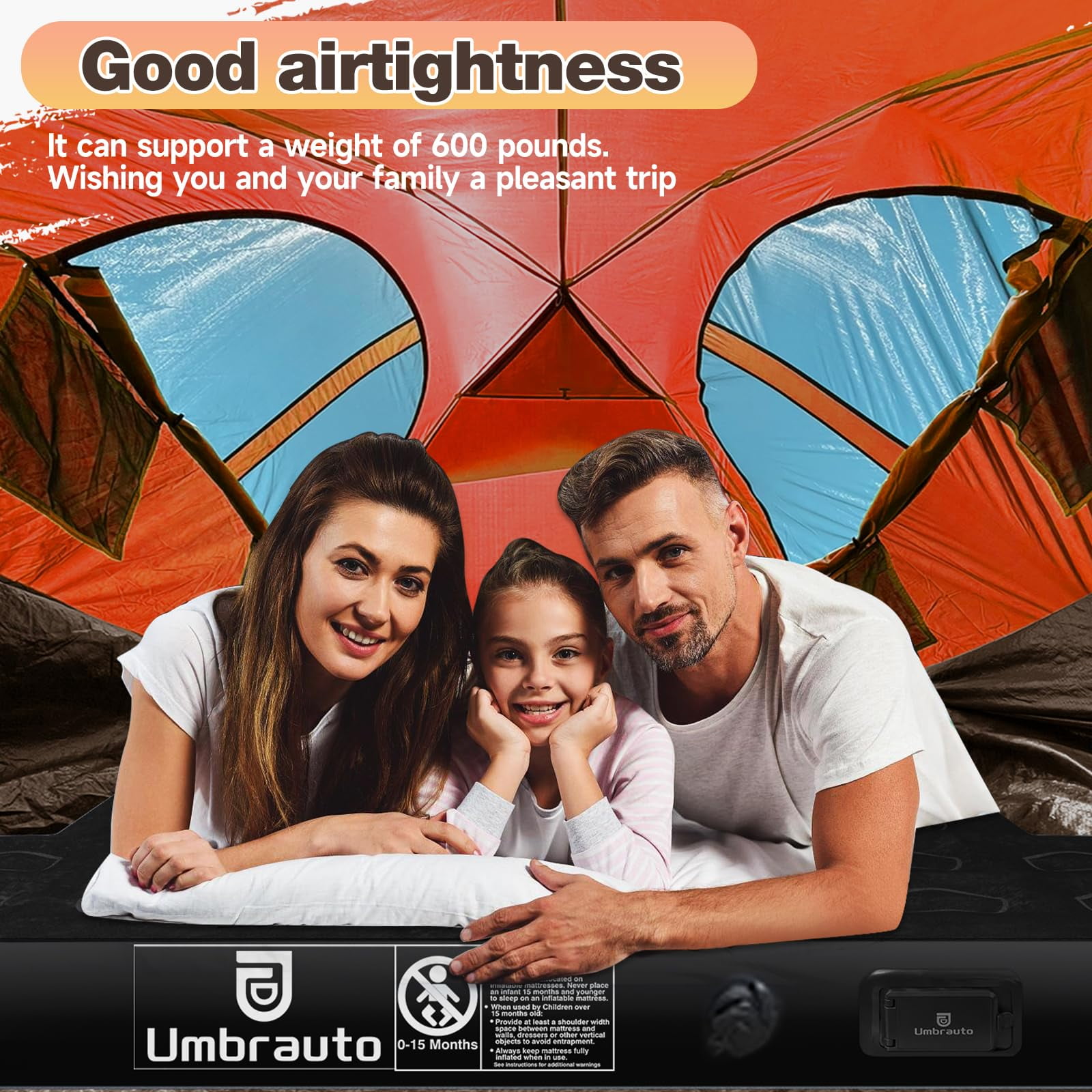 Air Mattress for Car Camping, Leakproof & Quick Inflation Sleeping Airbed with Electric Pump, Fits Most Compact, Mid-Size & Full-Size SUV Trunks for Road Trip Travel