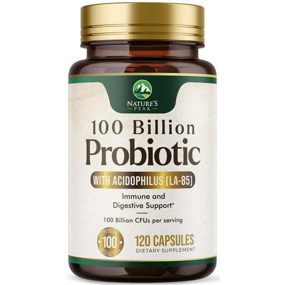 Probiotics 100 Billion CFU - 16 Premium Probiotic Strains with Prebiotics - Supports Immune, Gut Health, Occasional Constipation, Gas & Bloating, Women & Men Supplement, Bottled in USA - 120 Capsules