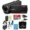 Sony HD Video Recording HDRCX405 Handycam Camcorder - Black Ultimate Bundle with 32GB MicroSDHC Memory Card, Spare Battery, AC/DC Charger, Table top Tripod, Padded Case, Micro HDMI Cable and More