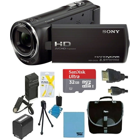 Sony HD Video Recording HDRCX405 Handycam Camcorder - Black Ultimate Bundle with 32GB MicroSDHC Memory Card, Spare Battery, AC/DC Charger, Table top Tripod, Padded Case, Micro HDMI Cable and