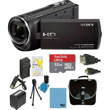 Sony HD Video Recording HDRCX405 Handycam Camcorder - Black Ultimate Bundle with 32GB MicroSDHC Memory Card, Spare Battery, AC/DC Charger, Table top Tripod, Padded Case, Micro HDMI Cable and More