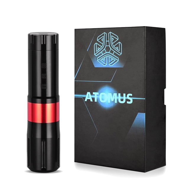 Pluma de maquillaje permanente profesional 9V 10000 RPM Máquina de rotación inalámbrica de aluminio Equipo de artista de aluminio Motor incorporado Piezas Red Yuarrent CE001307-02B
