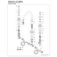 thumbnail image 3 of Kingston Brass KS2342PX Roman Two-Handle Deck Mount Roman Tub Faucet, Polished Brass, 3 of 4