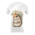 thumbnail image 4 of VJATTWR Hauts à Manches Courtes pour Femmes Chemise à Manches Courtes pour Femmes Coupe Décontractée Col Rond Hauts Graphiques Mignons Tunique d'Été Confortable T-Shirts Légers TG, 4 of 4