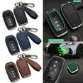 thumbnail image 5 of Zinc Alloy Leather Remote Key Fob Cover Case For Toyota for Tundra for Corolla, 5 of 5