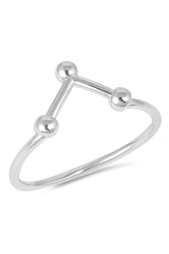 Triangle Ball Bead Constellation Ring .925 Sterling Silver Band Jewelry Female Male Unisex Size 8