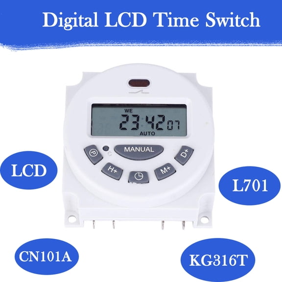 SENRISE Time Switch Time Control for Lights Fans Device Digital LCD Display Power Programmable Plastic White
