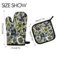 thumbnail image 2 of Yayeee Oven Mitts and Pot Holder Set of 4 Heat Resistant Kitchen Gloves Baking Hot Pad, Green Floral, 2 of 5