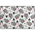 thumbnail image 4 of SKYSONIC 36x24in Cute Leopard Cats Area Rug, Black White Heart Non-Slip Floor Carpet for Indoor Living Dining Room Bedroom, 4 of 7