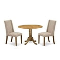 thumbnail image 2 of East West Furniture Dublin 3-piece Wood Dining Table Set in Natural, 2 of 6