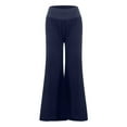 thumbnail image 4 of EIMELI Lin Pantalon Large Pantalon d'Été Solide Couleur Femmes Décontracté Pantalon Noir L, 4 of 8