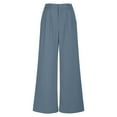 thumbnail image 6 of cFmduc Women's Wide Leg Pants Elastic High Waisted Pleated Casual Palazzo Pants Straight Leg Trousers with Pockets, 6 of 8