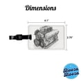 thumbnail image 3 of V8 Car Engine Sketch Faux Leather Travel Luggage Tag, 3 of 7
