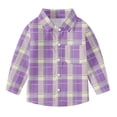 thumbnail image 6 of Hduncf Baby Boys Girls Plaid Flannel Shirts Long Sleeve Lapel Button Down Shirt Jacket Tops for Kids 6M - 8Y Purple#1 5 Years, 6 of 7