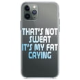 thumbnail image 1 of DistinctInk Clear Shockproof Hybrid Case for iPhone 12 MINI (5.4" Screen) - TPU Bumper Acrylic Back Tempered Glass Screen Protector - That's Not Sweat It's My Fat Crying, 1 of 2