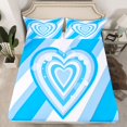 thumbnail image 2 of Homewish Kawaii Blue Cartoon Queen Sheet Sets for Kids, Romantic Love Heart Flat Sheet, Fashion Polkadots Queen Fitted Sheet, Breathable Home Decor, 4 Pieces, 2 of 7