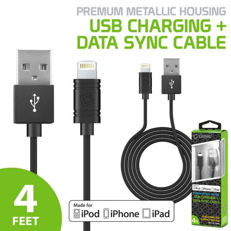 Cellet 4' Lightning 8-Pin to USB Charging Data Sync Cable for Apple iPhone 8/8 Plus/7/7 Plus/6s Plus/6s/6 Plus/6/5SE/5s/5c/5 iPad Pro, iPad mini 4/2, iPad Air 1/2, iPod touch, & iPod (Best Data Plans For Ipad Air)