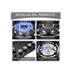 thumbnail image 4 of Parrilla de gas empotrable negra con 5 quemadores de cristal templado, 4 of 5