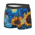 thumbnail image 2 of Balery Starry Night Sunflower Field Men's Boxer Briefs, Soft and Breathable Cotton Underwear with nylon Waistband-X-Large, 2 of 9