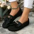 thumbnail image 2 of Ballerines en Dentelle pour Femmes, Mode Décontractée, Nœud, Tissées, Plage, Mary Jane, Chaussures Habillées, à Enfiler, Marche, Mocassins, 2 of 6