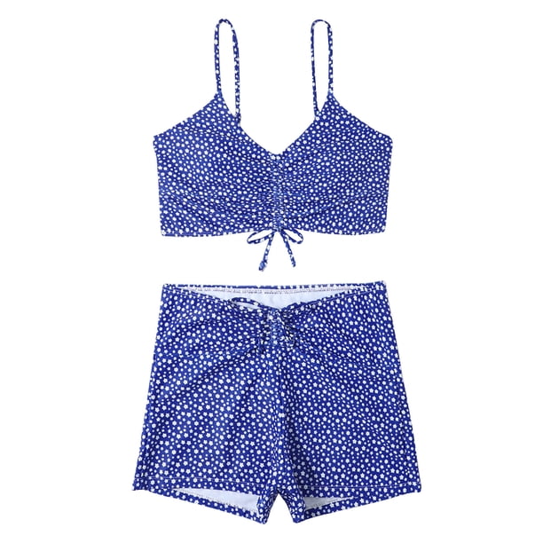 Traje de baño con pliegues de ángulo plano conservador para mujer informal con estilo Bikini cómodo hueco con estampado OAVQHLG3B Store lin121212