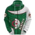 thumbnail image 5 of Sudadera con capucha y cremallera con el emblema nacional argelino y la bandera de Argelia para hombre, ropa informal deportiva para niños, 5 of 5