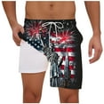 thumbnail image 2 of Jjayotai Mens George Shorts, Men's Independence Day Printed Shorts, Beach Shorts Lined Shorts with Compression Liner Pocket Elastic Waist Drawstring, 2 of 5