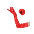thumbnail image 3 of INSPIRE CHIC Women's Satin Extra Long Gloves Arm Length Full Fingers 1920s Evening Gloves for Dancing Party Red One Size, 3 of 6