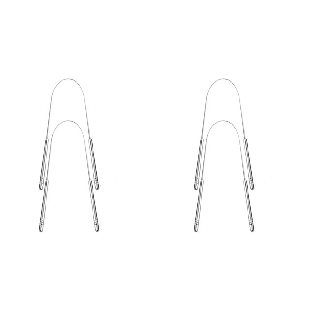 Desktop Ornament Pack Stainless Tongue Cleaner Kit Halitosis Steel Decoration with Hangs for Home and 2PCS*2 Pack