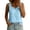 Blue, variant on Women's Cotton Linen Sleeveless Tank Top Scallop V-Neck Loose Fi Casual Summer Basic Tops