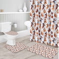 thumbnail image 1 of FMSHPON Cartoon 4 Piece Bathroom Set Shower Curtain Bath Rug Contour Mat and Toilet Lid Cover, 1 of 7