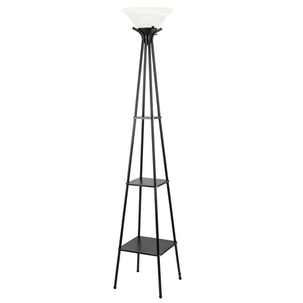 Led Etagere 3 Shelf Floor Lamp With, Charcoal Floor Lamp