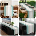 thumbnail image 6 of Turquoise Beige Stripe Table Runner 48 Inches Long, Modern Art Horizontal Striped Kitchen Coffee Dining Table Decoration for Home Party Birthday Wedding Home Decor 13x48 Inches, 6 of 8