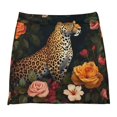 thumbnail image 6 of Leopard Amongst Vibrant Flowers Women's Shorts Non-Slip Single Pocket A-line Trouser Skirt Summer Shorts Casual Shorts for Women, 6 of 7